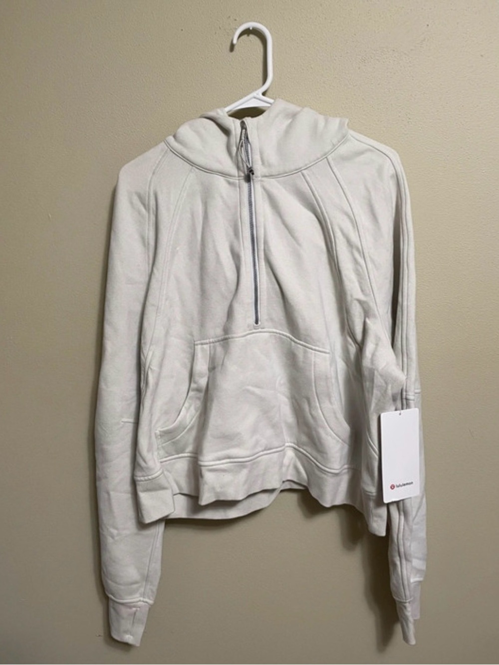 lululemon athletica Off-White Half-Zip Hoodie Sweatshirt